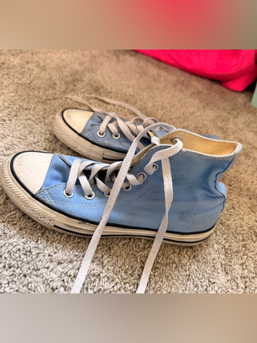 Converse Light Blue High Top Canvas Sneakers with White Accents